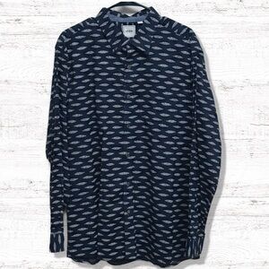 Rowm Men’s Blue Button Down Long Sleeve Shirt Size XL